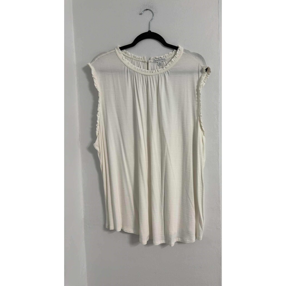 Ophelia Roe Romantic Soft‎ Ruffle Ivory Blouse Womens 2X